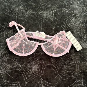Urban Outfitters Lilac Sheer Hearts Bra